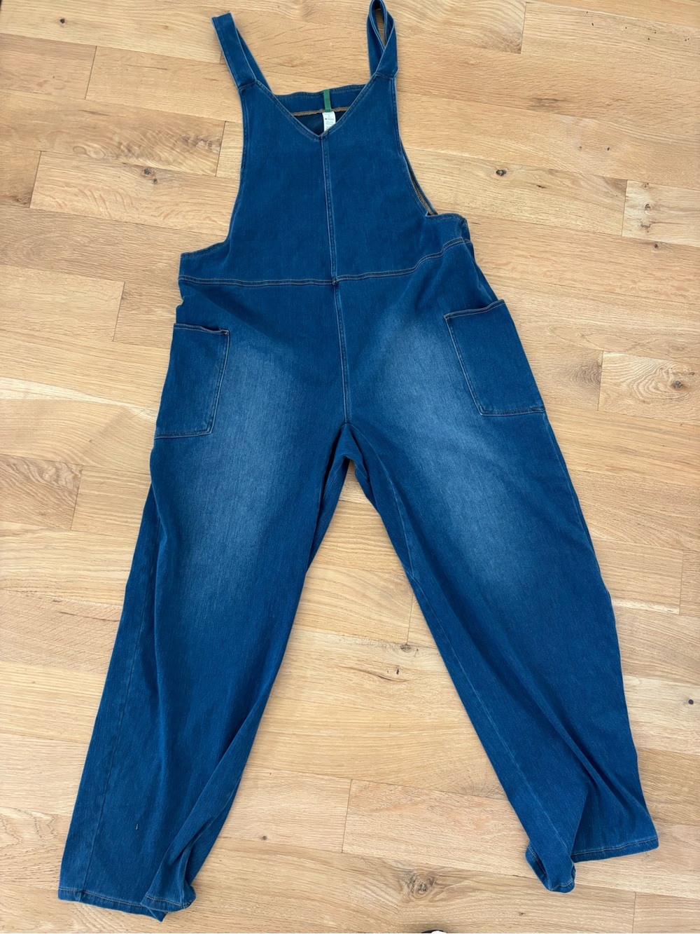Halara Flex™ V Neck Pocket Washed Denim Casual Overalls - Picture 5 of 8